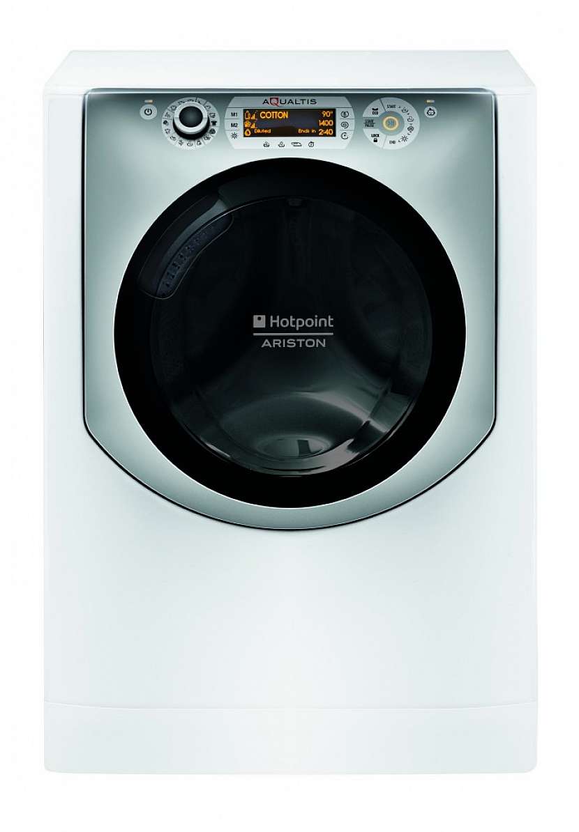 Tichá velkokapacitní pračko-sušička Hotpoint Aqualtis AQD970D 49 EU/B s osobitým vzhledem