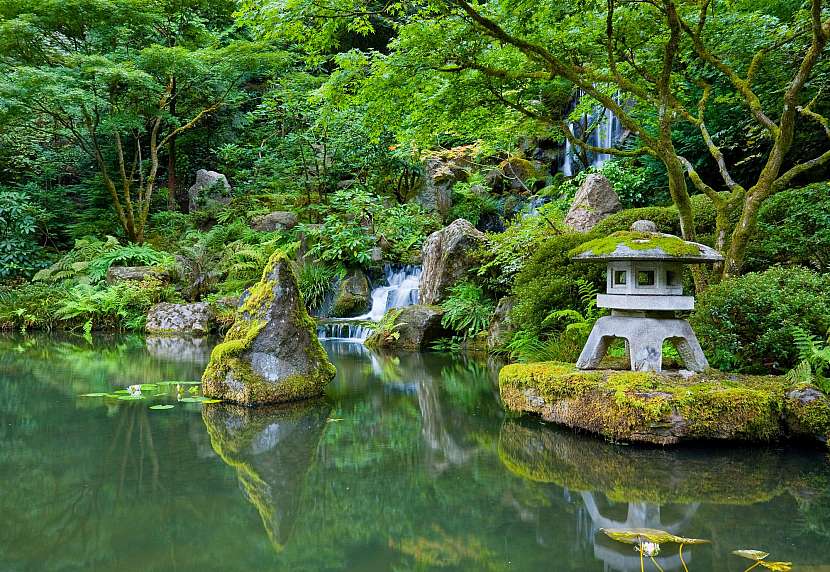 Japonská zahrada s jezírkem
