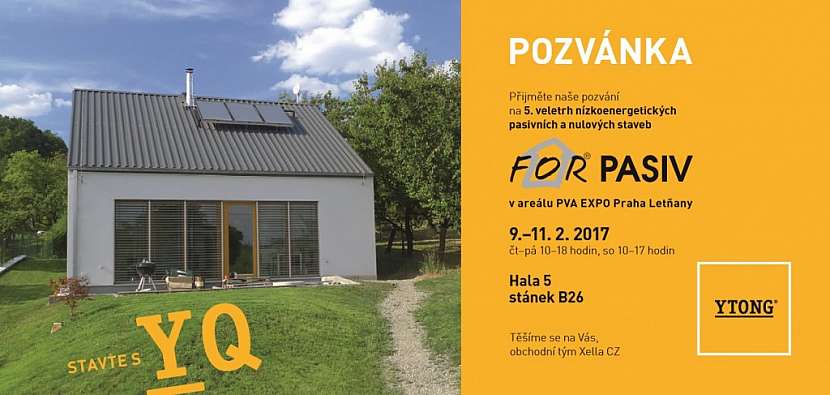 Ytong představí své řešení pro pasivní domy na 5. veletrhu FOR PASIV 2017