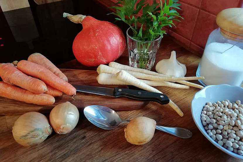 Krémová polévka z dýně Hokkaido: Co budete potřebovat