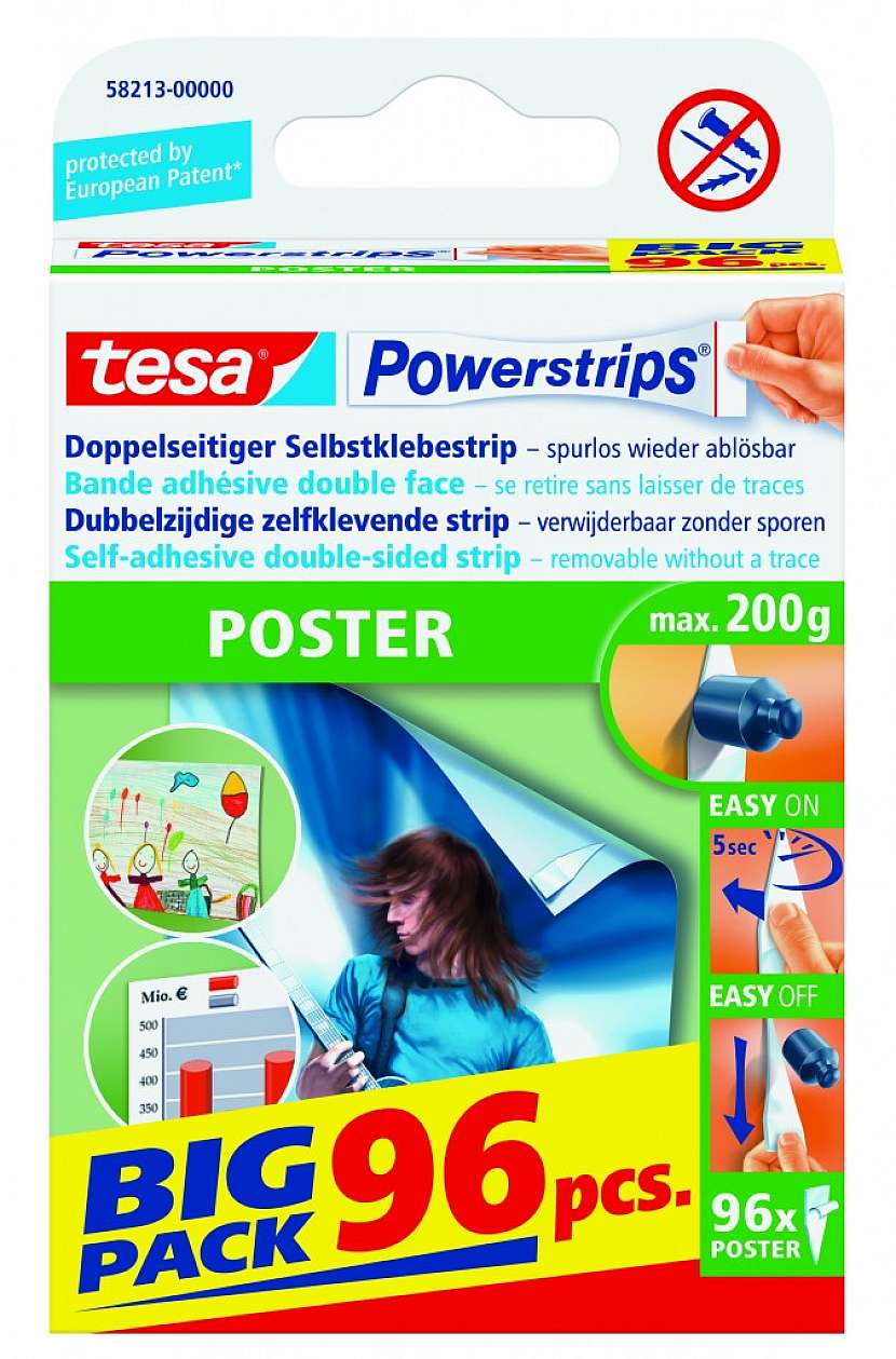 Odstranitelné proužky tesa® Powerstrips POSTER