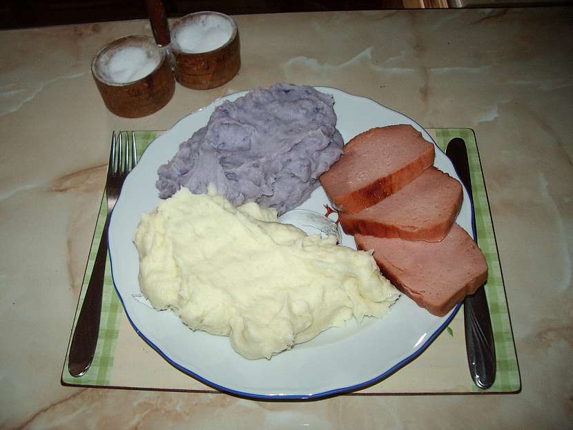 Kaše fialová a žlutá