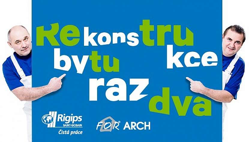 Rekonstrukce bytu raz dva u stánku společnosti Rigips na veletrhu For Arch