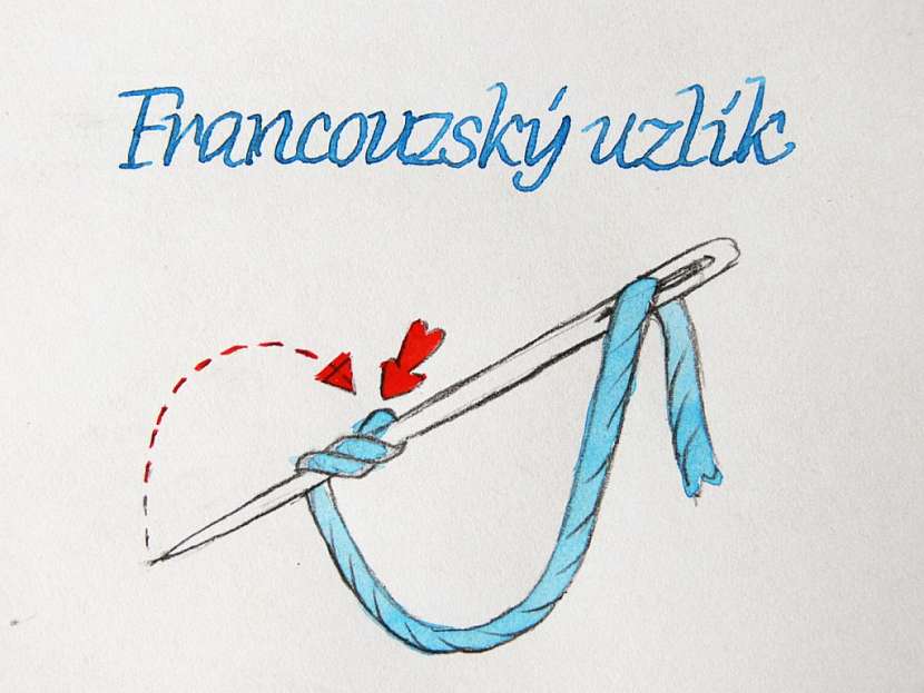 Obal na knihu - Francouzský uzlík a plochý přesahovaný steh