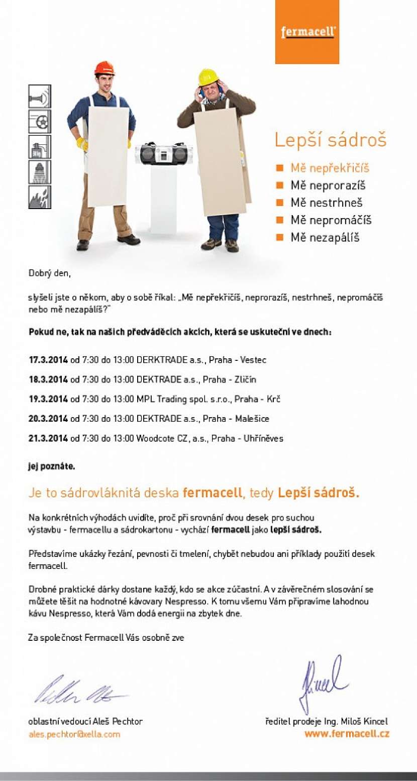 Předváděcí akce Fermacell – lepší sádroš startuje 17. března v Praze a v průběhu tří měsíců navštíví 60 prodejen stavebnin