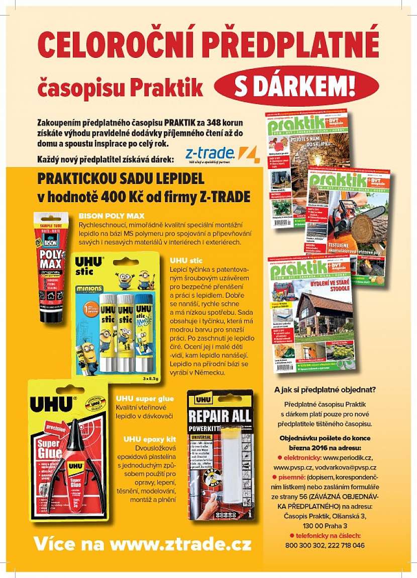 Předplatitelé časopisu Praktik mohou získat dárek