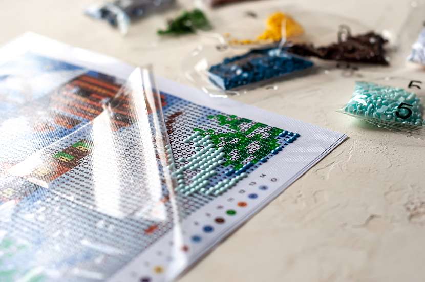 Kamínky a obrázek Diamond Painting