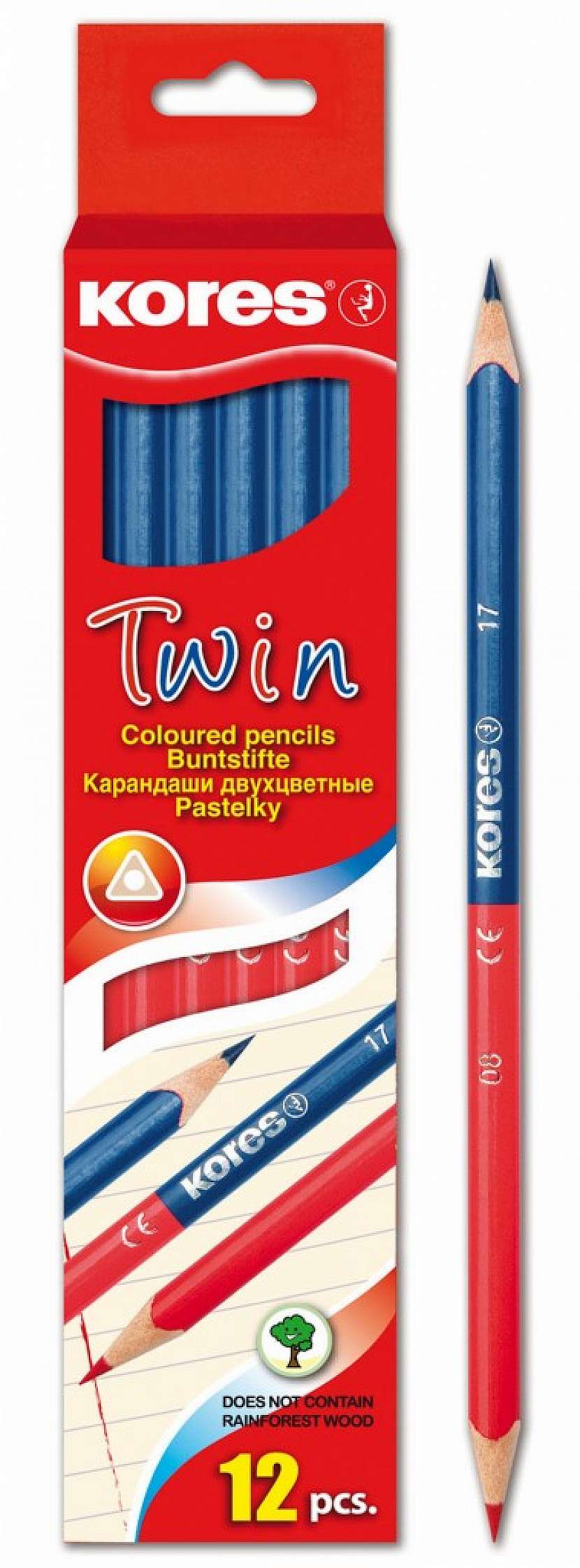 Dva v jednom – dvojbarevná učitelská tužka Kores Twin