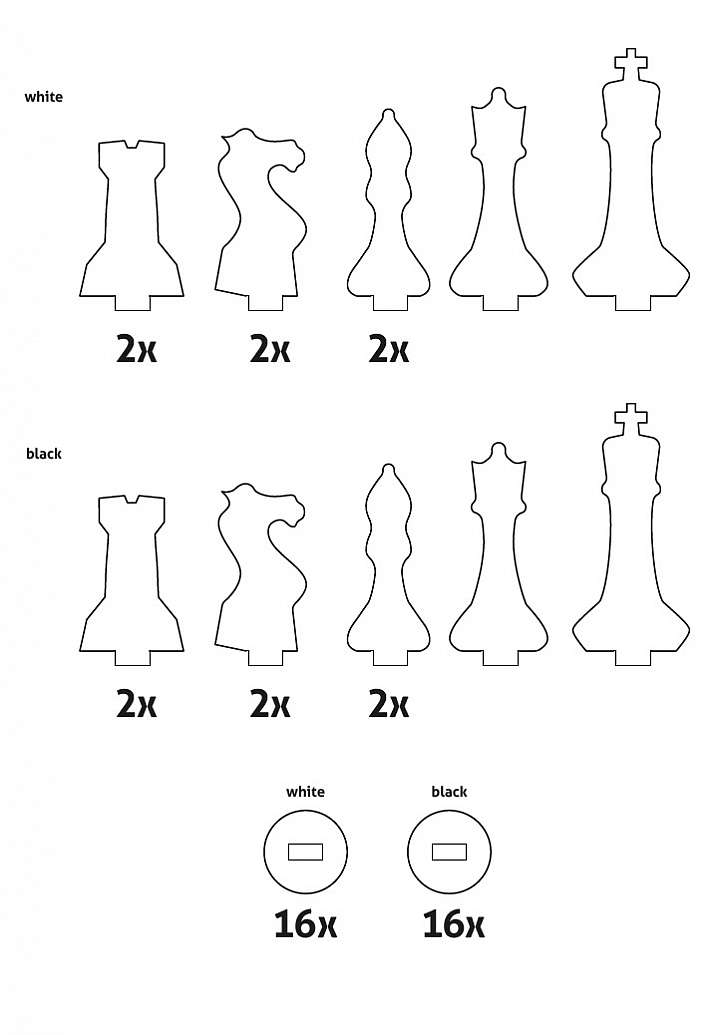 Šablona pro výrobu ostatních šachových figurek pomocí 3D pera