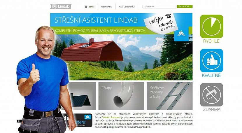 Nový internetový portál Lindab Střešní asistent