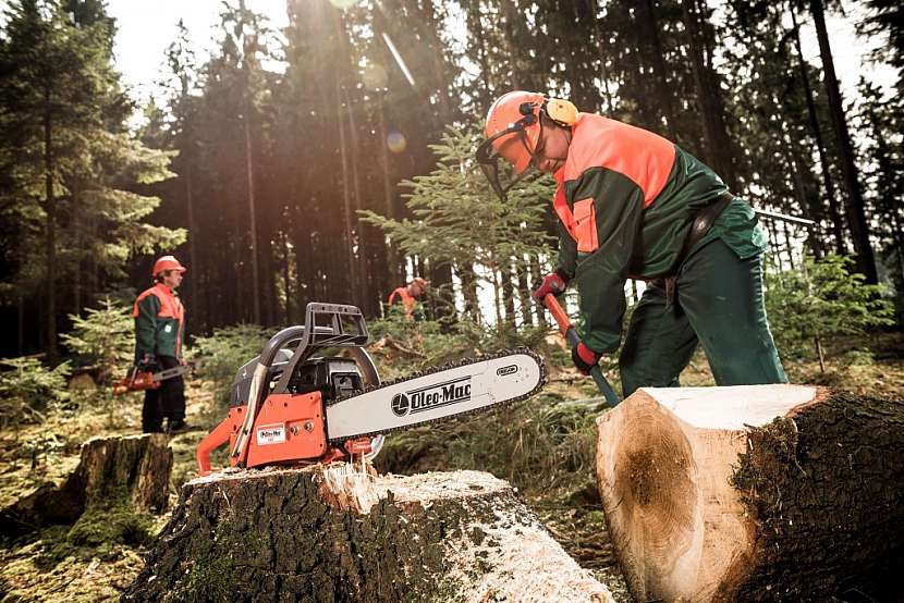 Benzinová pila Oleo-Mac 962 je ideální pro práci v lese i na zahradě.