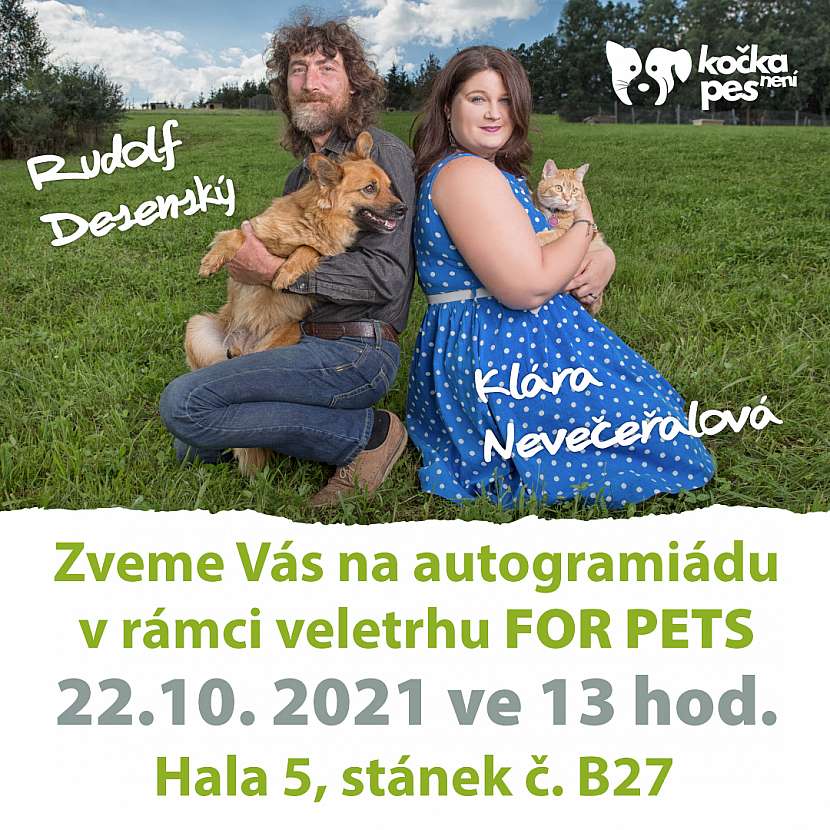Autogramiádu bude mít i psí psycholog Rudolf Desenský a kočičí guru Klára Nevečeřalová