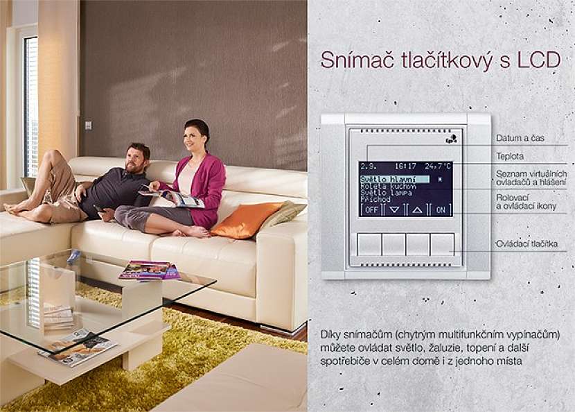 Ego-n - chytrý vypínač - tlačítkový snímač s LCD
