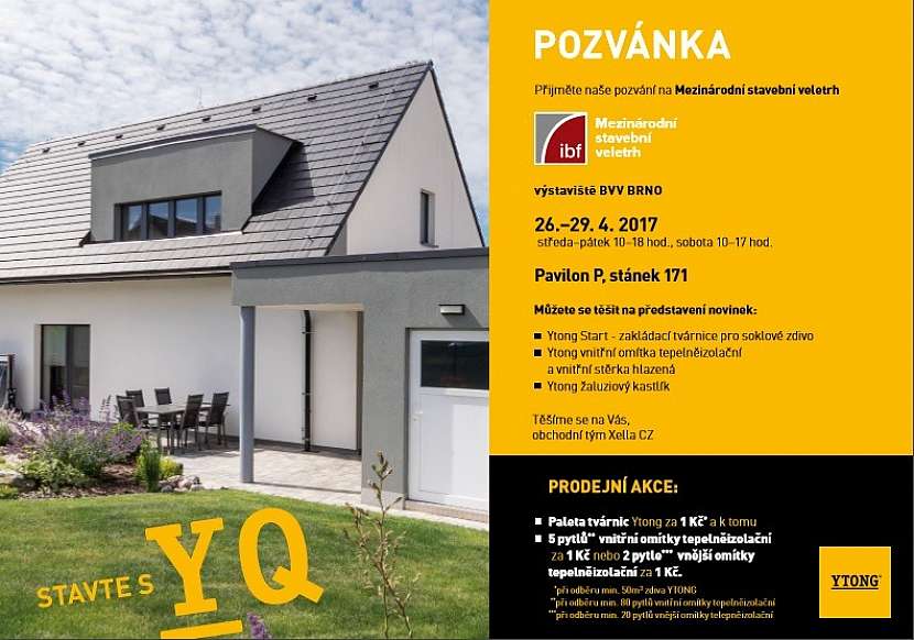Ytong na Stavebním veletrhu 2017 - poradenství, praktické ukázky i prodejní akce