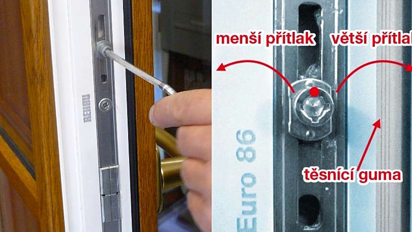 Seřízení těsnosti křídla uzavíracím bodem