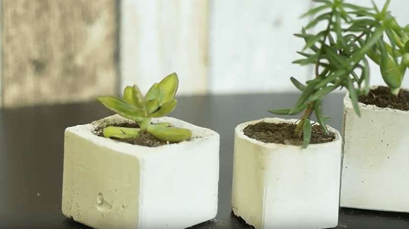 Designové květináčky z cementu