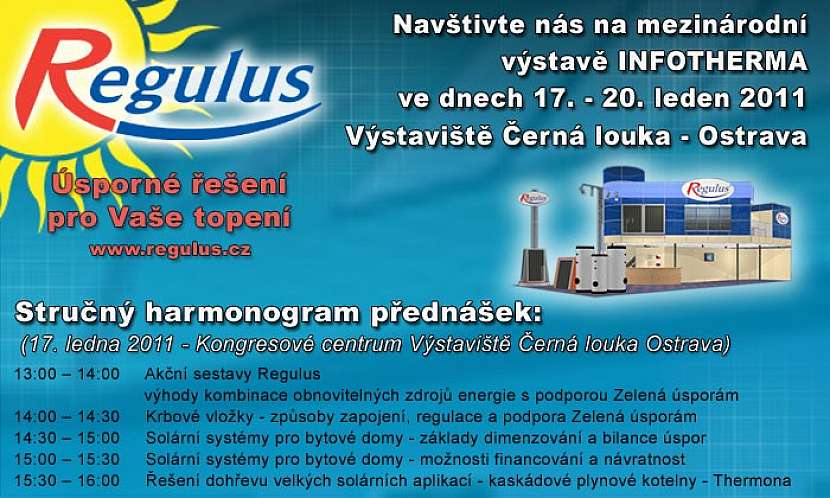 Společnost Regulus Vás zve na XVIII. ročník výstavy INFOTHERMA