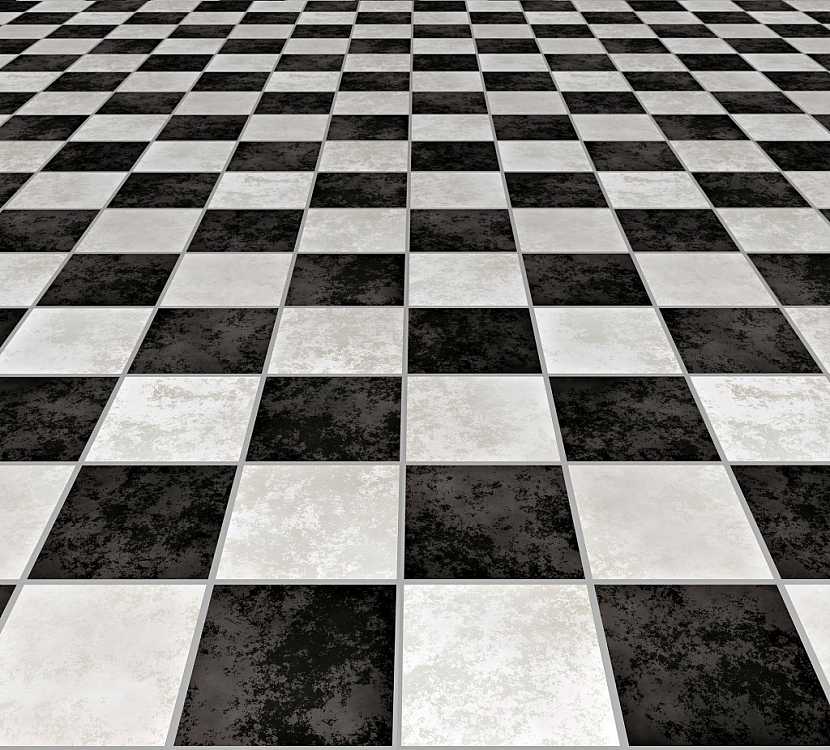 Barevně odlišená šachovnicová mozaika vypadá velmi zajímavě
