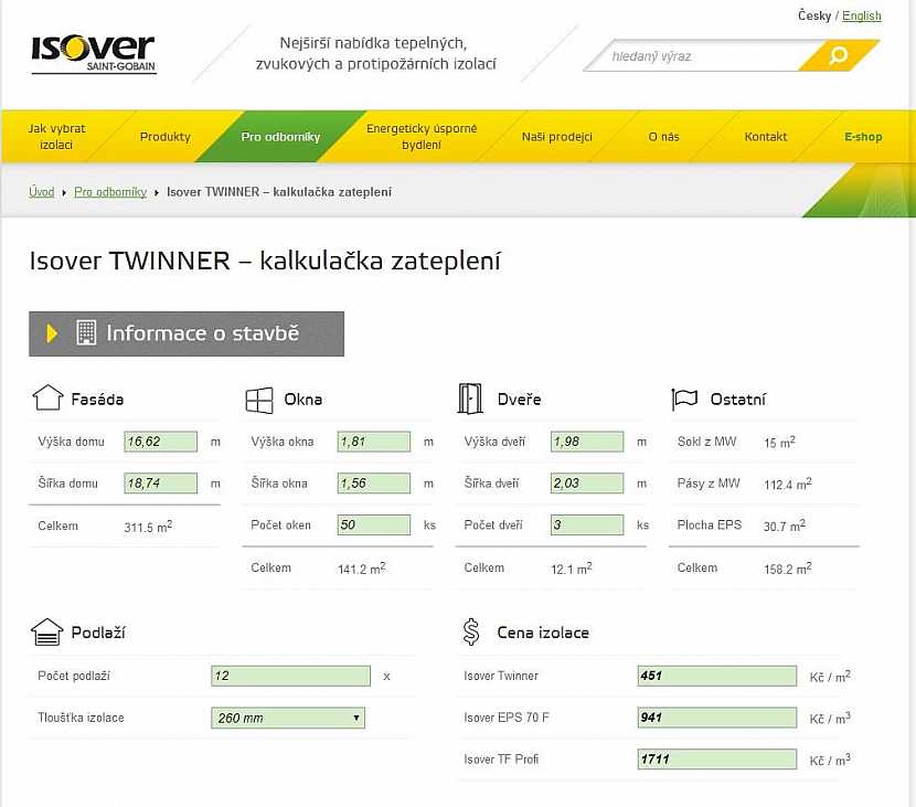 Spočítejte si rozdíl v zateplení! Vyzkoušejte kalkulační program Isover Twinner