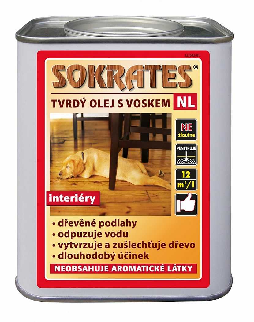 Tvrdý olej na dřevo s přídavkem vosku SOKRATES pro použití v interiéru