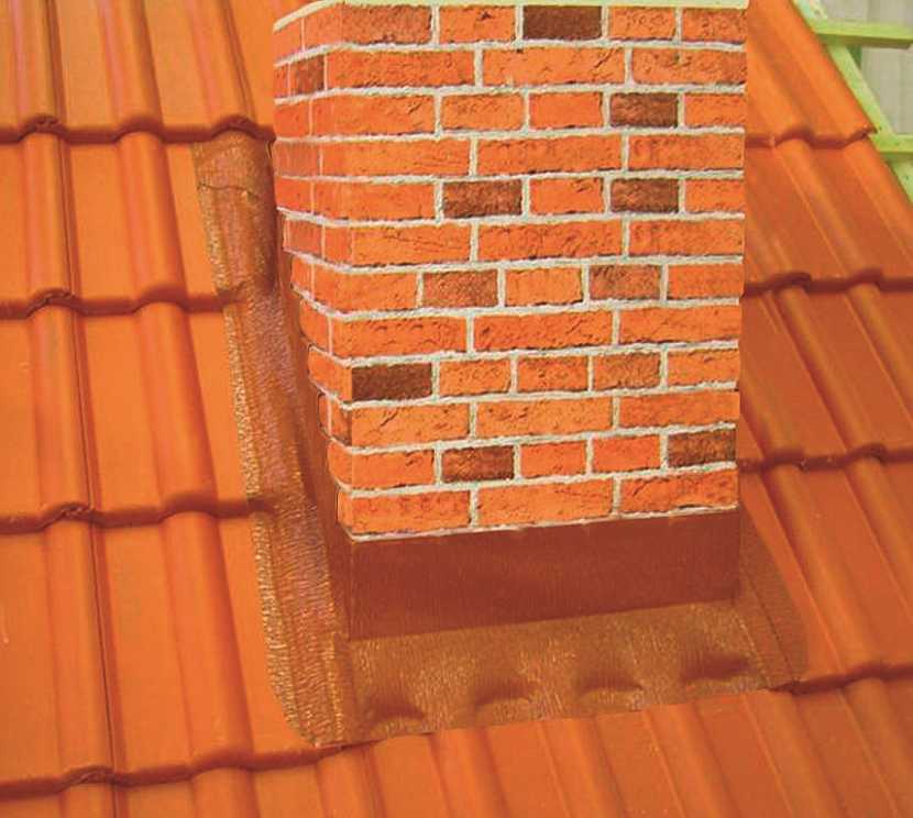 Tvarovací pás Easy-Form brání zatékání okolo komína, vikýřů a podél dělicích zdí