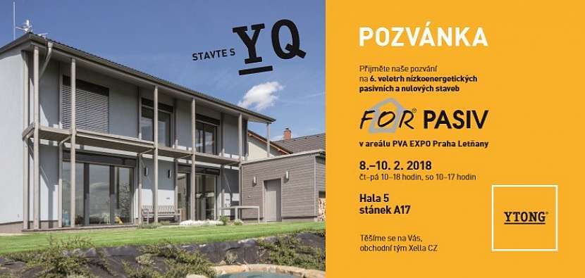 Ytong představí své řešení pro pasivní domy na 6. veletrhu FOR PASIV 2018