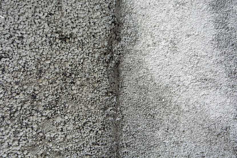 Lehký beton Liapor Mix a Liapor Mix Final – patrná je různá hrubost směsi