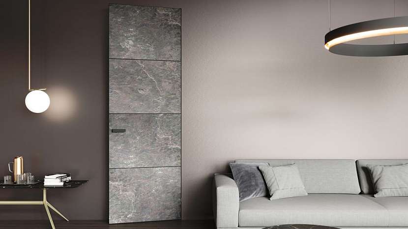 Dveře model MASTER DOOR kamenná dýha, skrytá zárubeň AKTIVE.