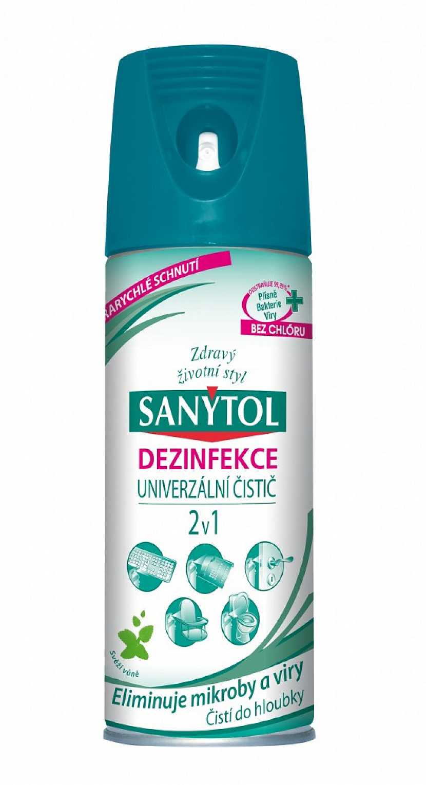 Dezinfekční čistič Sanytol 2v1… stačí nastříkat a je vydezinfikováno