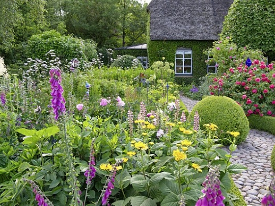 Pro venkovské zahrady je typická bujnost. Ať už je zahrada porostlá nízkými či vysokými rostlinami, vždy vyzařuje velkorysost (Zdroj: OBI Česká republika s.r.o.)
