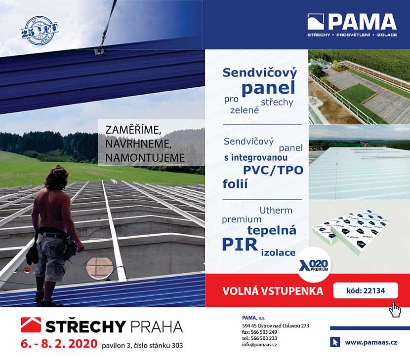 PAMA zve na veletrh Střechy Praha 2020