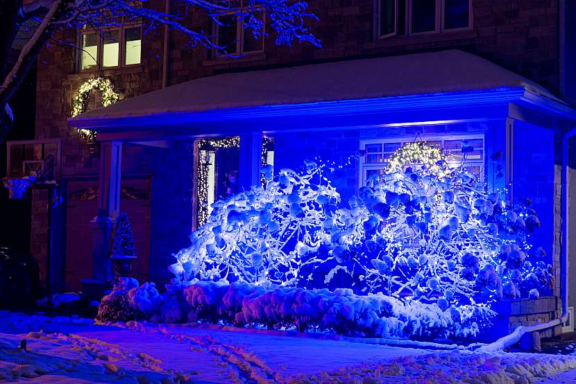 Vánoční dekorace na zahradě ve stylu světýlek a betlémů (Zdroj: Depositphotos (https://cz.depositphotos.com)
