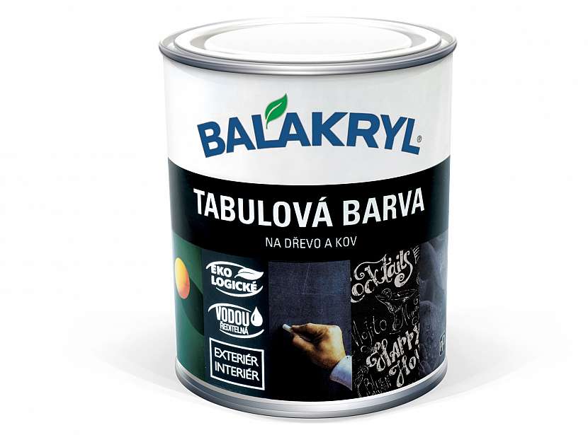 Na povrch ošetřený Tabulovou barvou Balakryl lze psát nebo kreslit pomocí běžné křídy