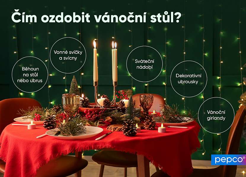 Infografika Pepco Čím ozdobit sváteční stůl?