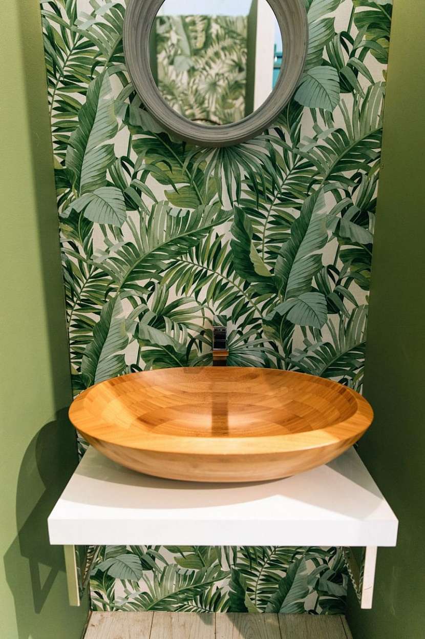 Jungle styl v koupelně.