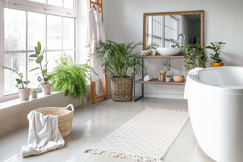 Ozvláštněte koupelnu živými rostlinami
