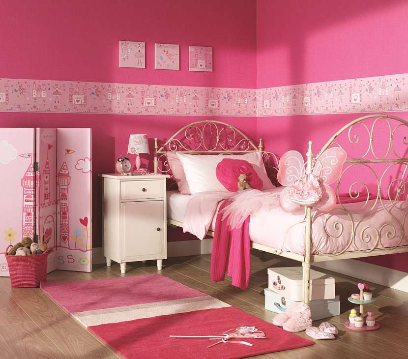 Růžová se nejčastěji používá v dívčích pokojích.