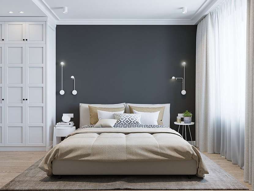 Zeď na postelí můžete natřít tabulovou barvou.