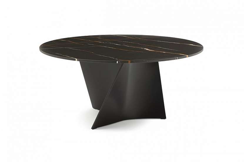 Kulatý stůl Elica ve verzi s mramorovou deskou – Sahara Noir Marble, Prospero Rasulo, Zanotta.