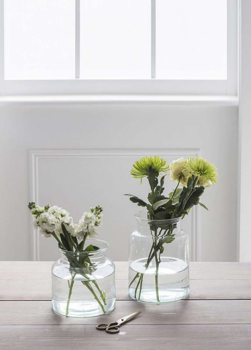 Voda ve skleněných vázách musí být stále dokonale čistá.