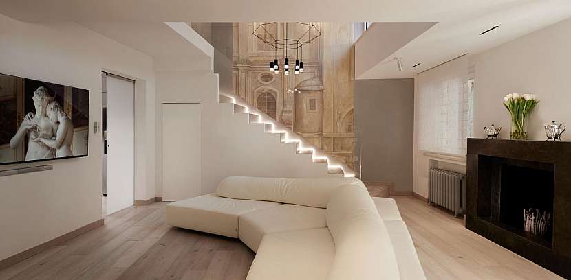 V historické budově v Římě najdete interiér zařízený v minimalistickém stylu