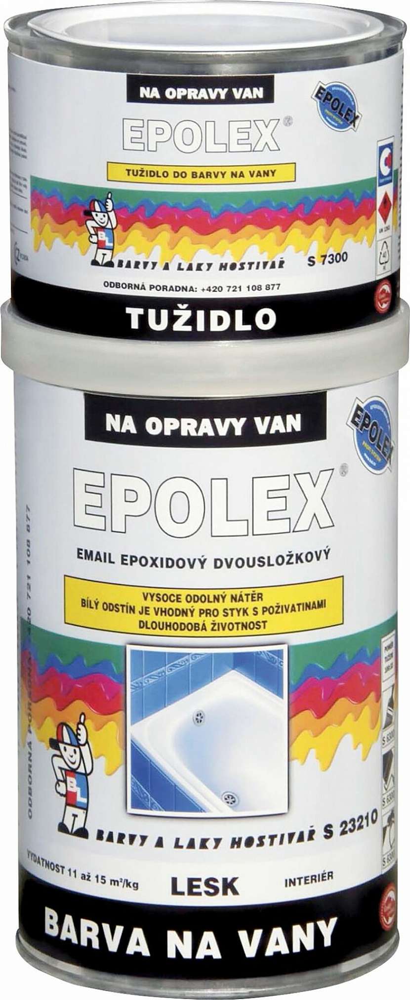 Barvou na vany Epolex lze snadno nahradit materiál, který byl na vanu nanášen původně.