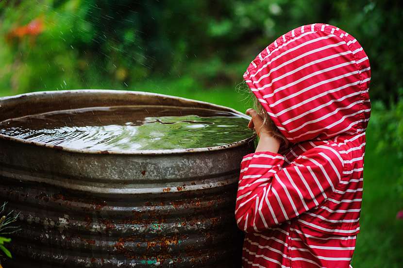 Využití deště na zahradě nemusí být spojena pouze se sběrnými nádobami