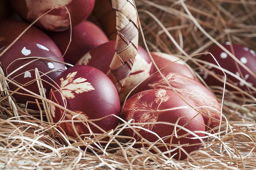 přírodní velikonoční vajíčka