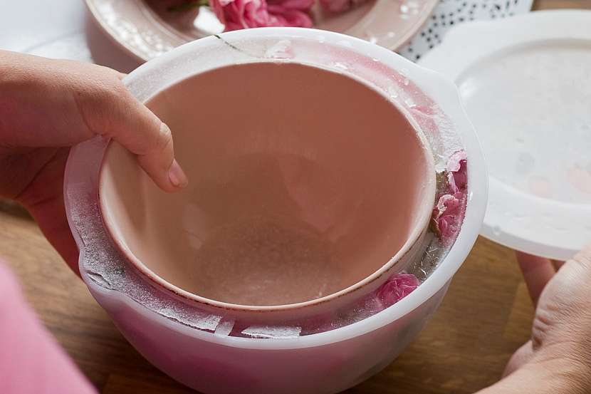 Jak vyrobit misky s růžičkami z ledu: Letní pohár i led v mrazivém chladu 5