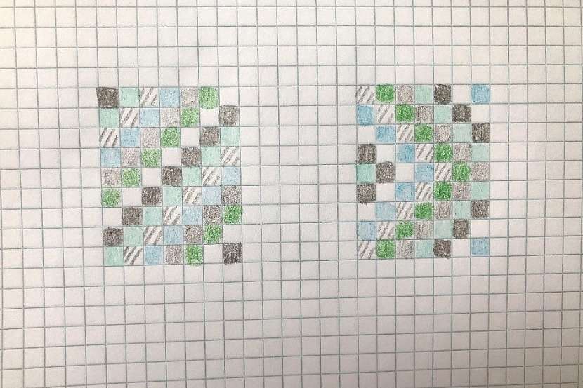 Rozložení čtverců si předem nakreslete