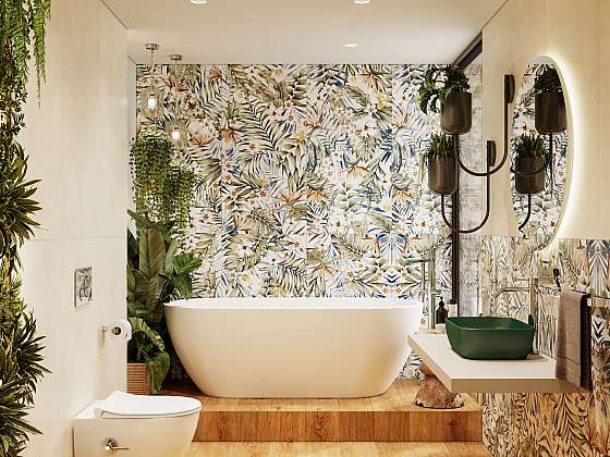 Jungle koupelna nabízí relaxaci a osvěžení v prostředí tropických rostlin a květů (Zdroj: SIKO KOUPELNY a.s.)