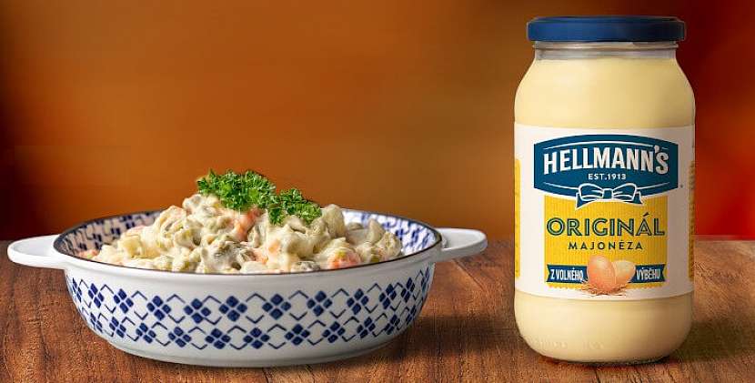 Základní chuť tvoří kvalitní brambory, zelenina, okurky, vejce a majonéza Hellmann’s