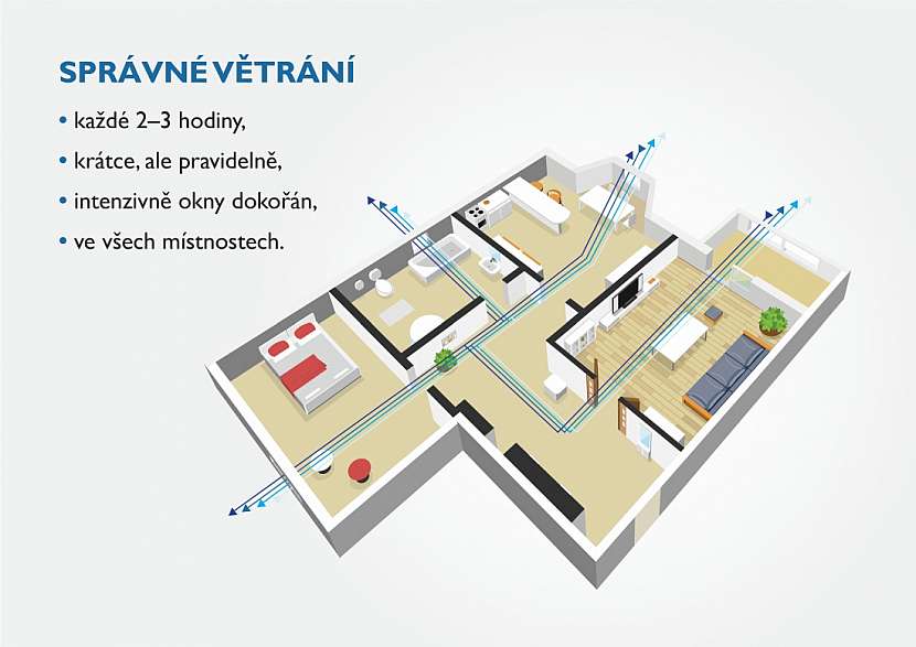 Větráte jen v ložnici a občas v obýváku? Děláte chybu! Otevřete všechna okna najednou