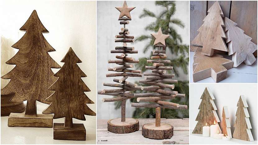 Vánoce ve stylu natur: mini stromečky